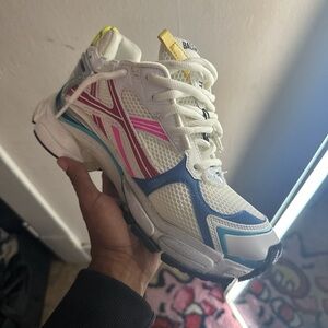 Balenciaga White and Blue Athletic Shoes